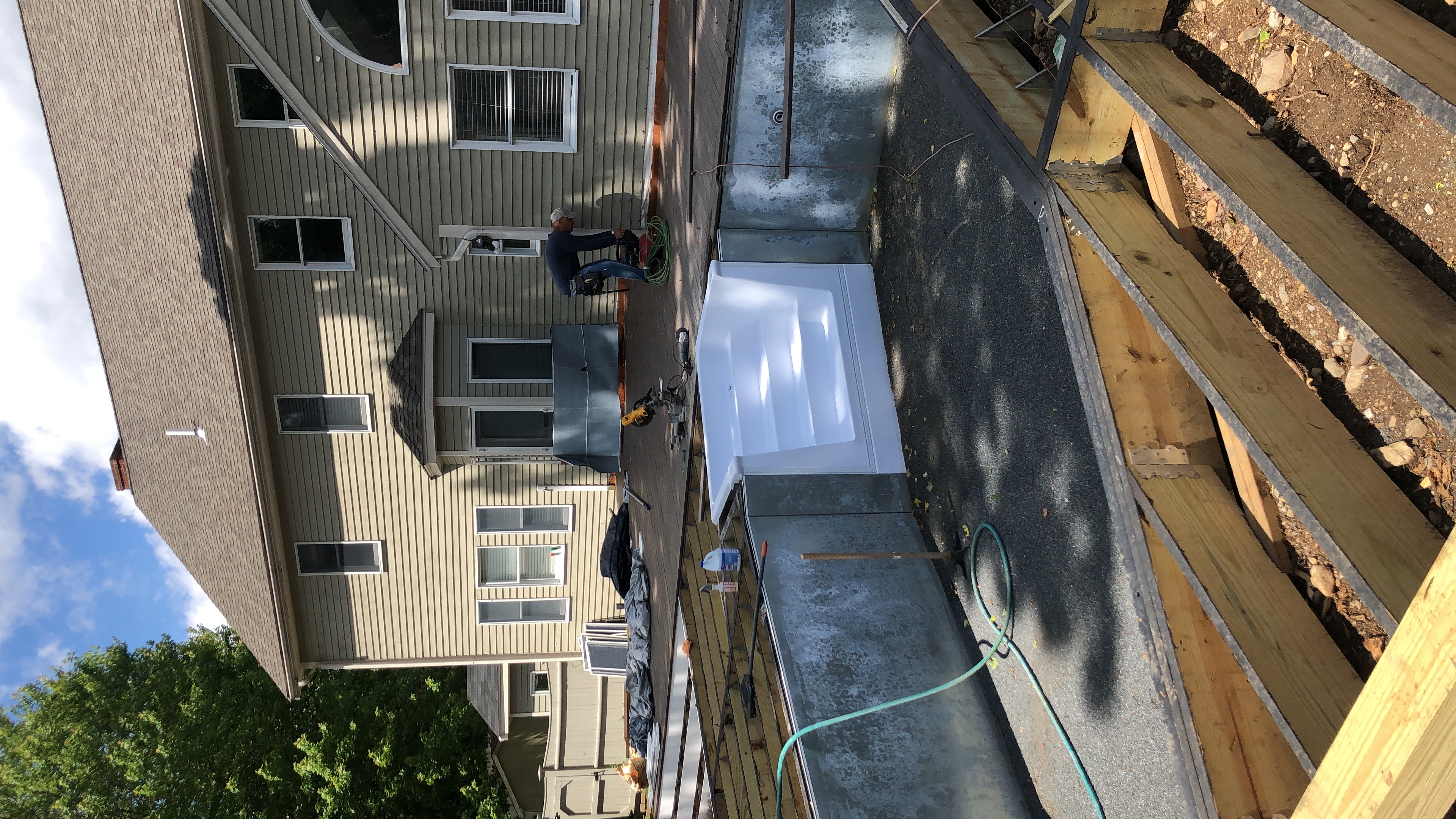 Before — damaged wall